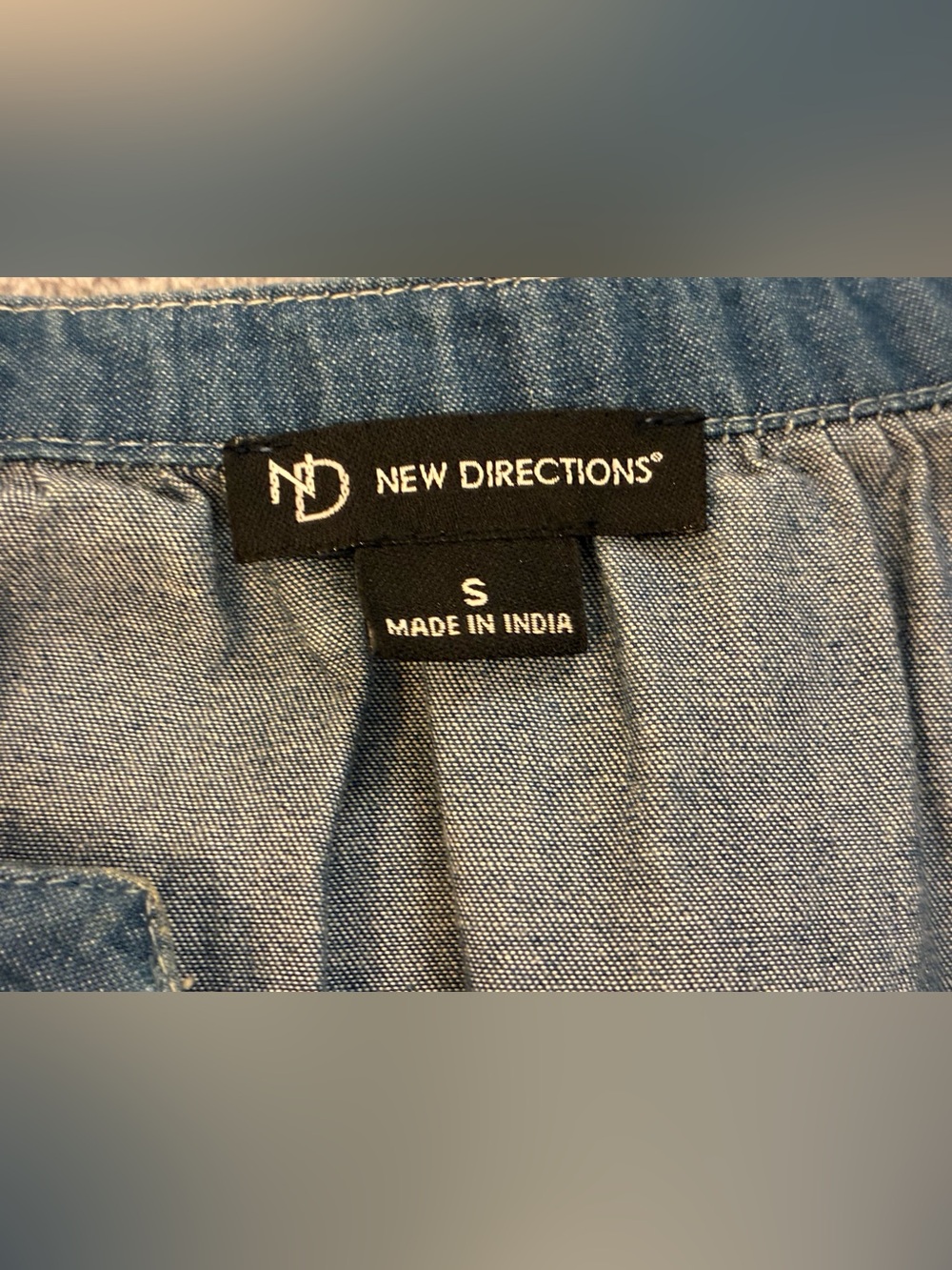 Women’s New Direction Brand Classic Chambray Shift Dress - Blue Size Small - Picture 2 of 14